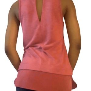 J Crew Tiered Keyhole Tunic Tank Top Rose Deep Pink Womens Medium